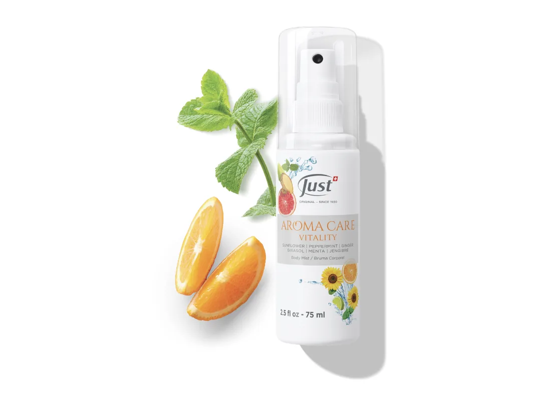 Aroma Care Vitality de Swiss Just para aromaterapia corporal y bienestar — Rincón de Bienestar