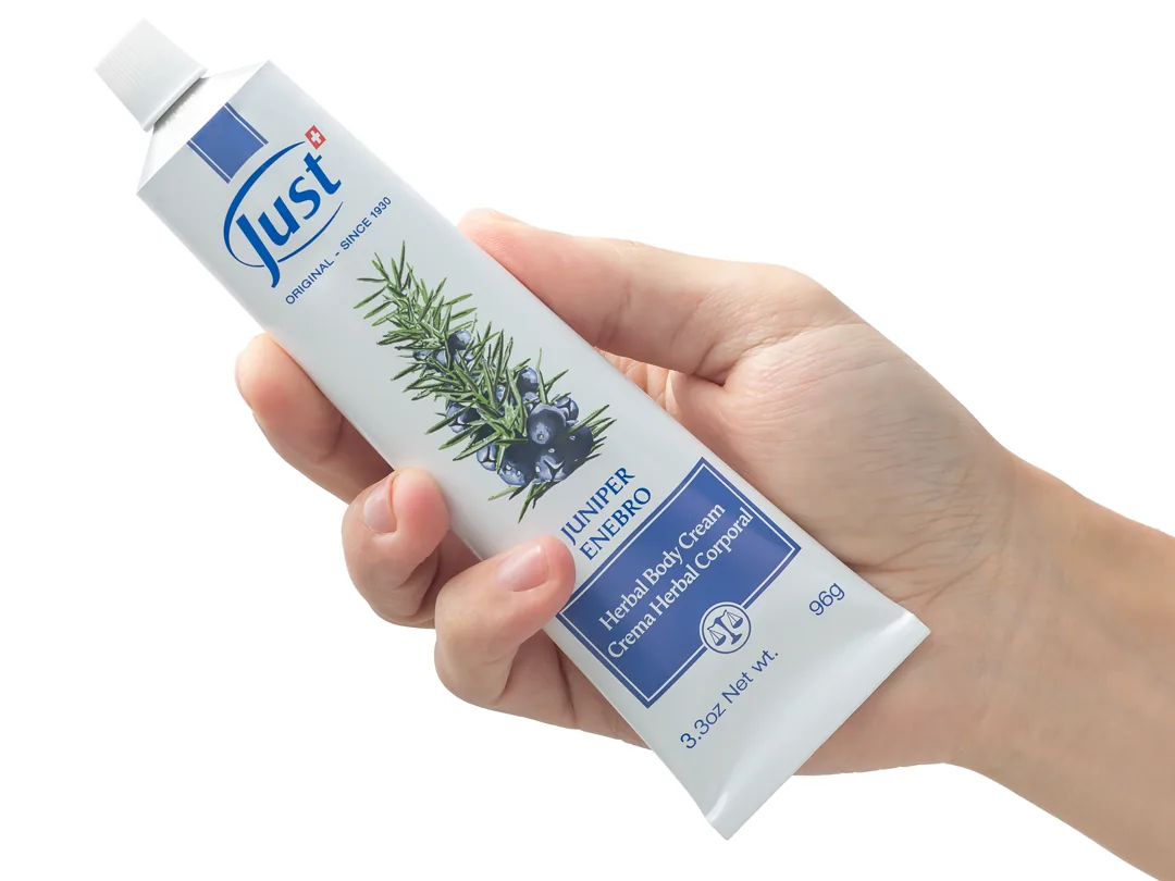 Crema de Enebro de Swiss Just para masaje de piernas cansadas y sensación de ligereza — Rincón de Bienestar