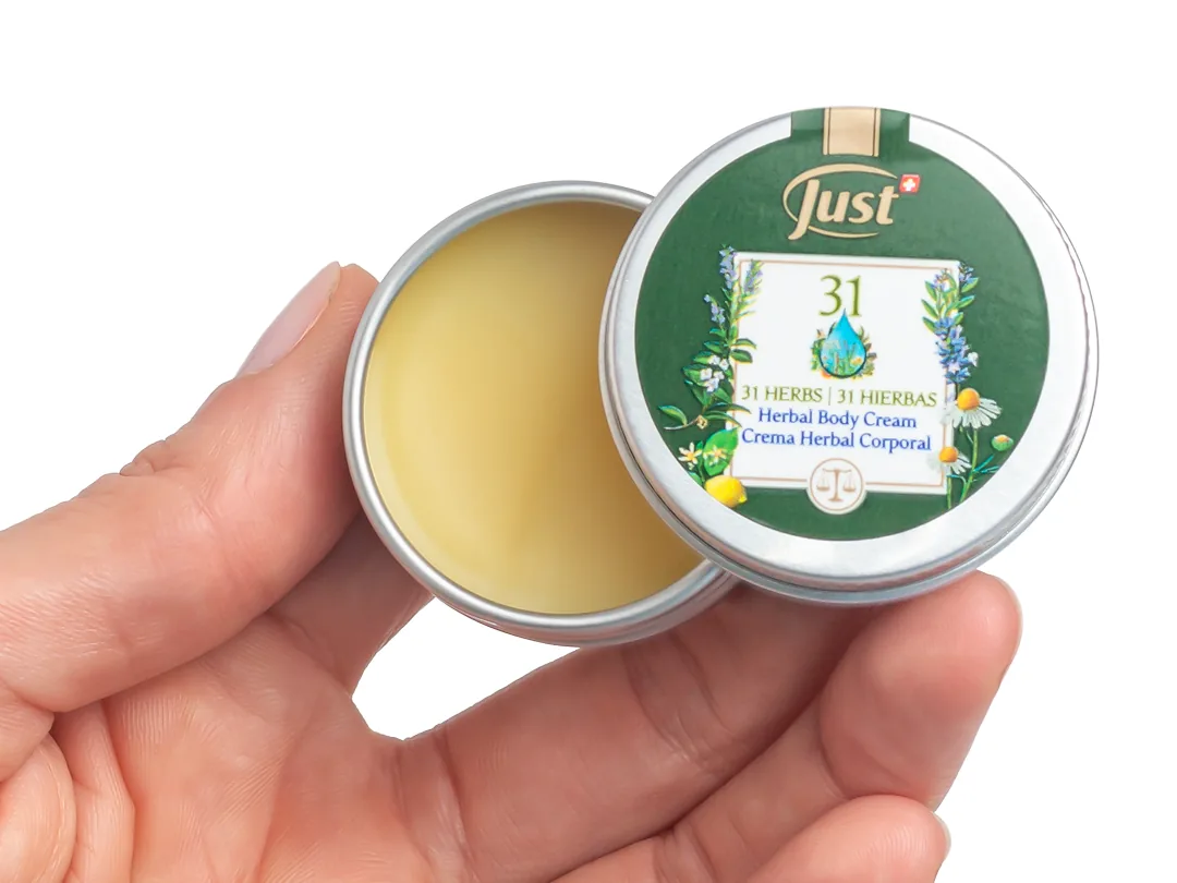 Crema Herbal 31 de Swiss Just, aceite de 31 hierbas multipropósito — Rincón de Bienestar