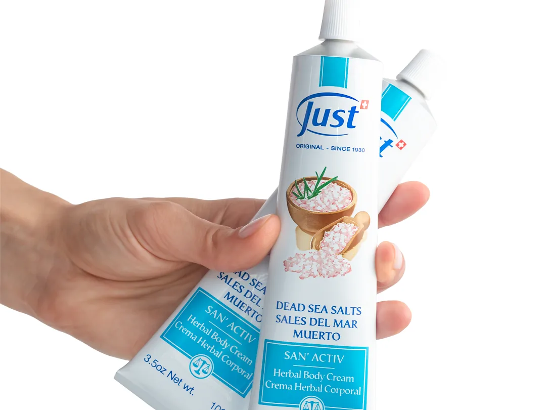 Crema San Activ de Swiss Just para masaje y cuidado corporal — Rincón de Bienestar