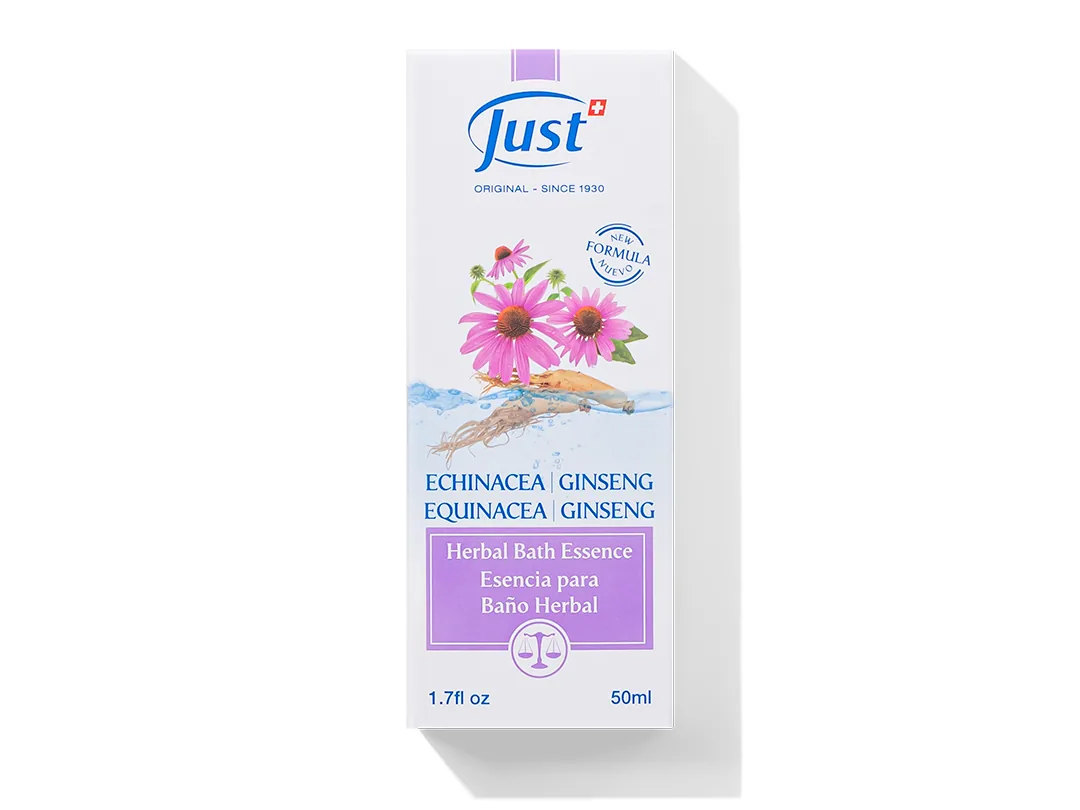 Esencia para Baño de Equinácea y Ginseng Siberiano de Swiss Just para un baño relajante en casa — Rincón de Bienestar