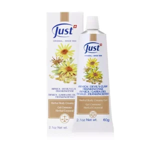 Gel Cremoso de Árnica de Swiss Just para masaje y cuidado corporal — Rincón de Bienestar