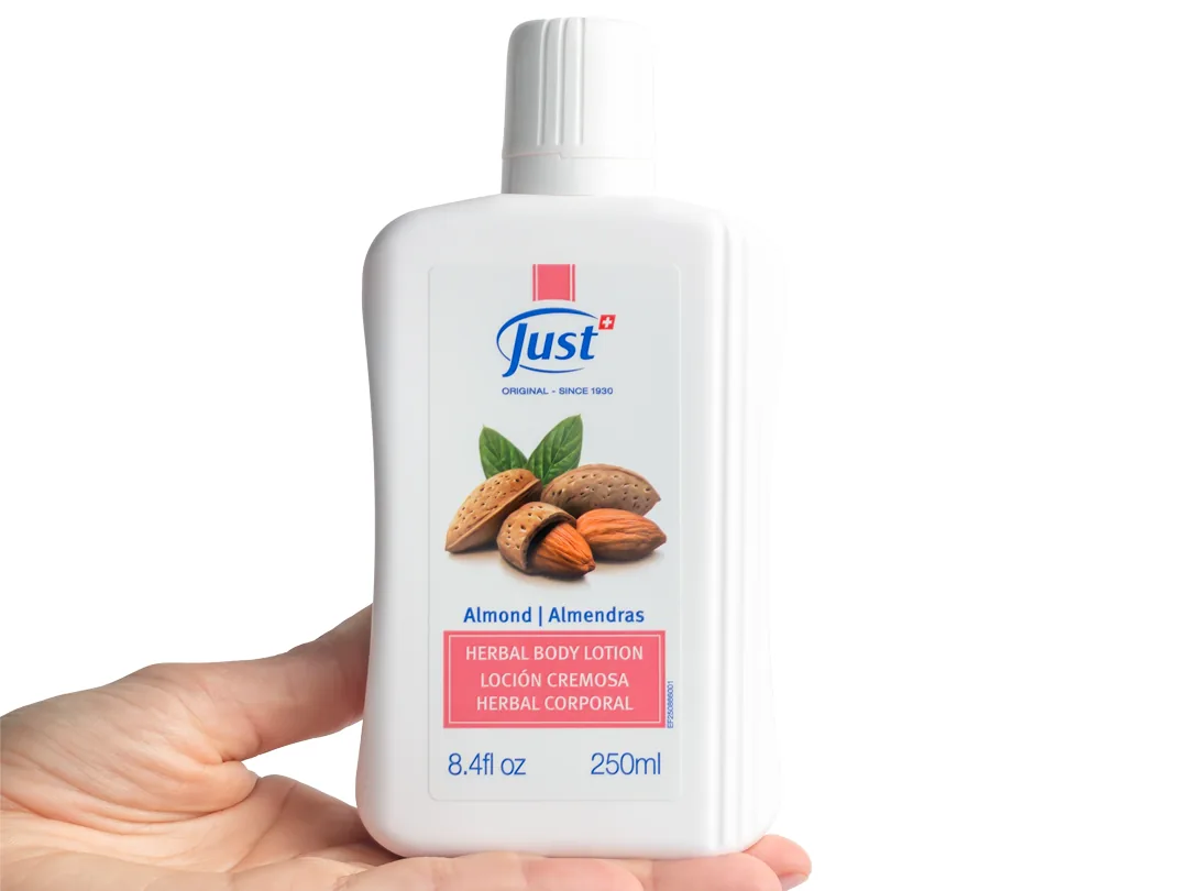 Loción Cremosa de Almendras de Swiss Just para el cuidado de la piel — Rincón de Bienestar