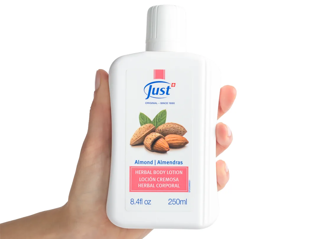 Loción Cremosa de Almendras de Swiss Just para el cuidado de la piel — Rincón de Bienestar