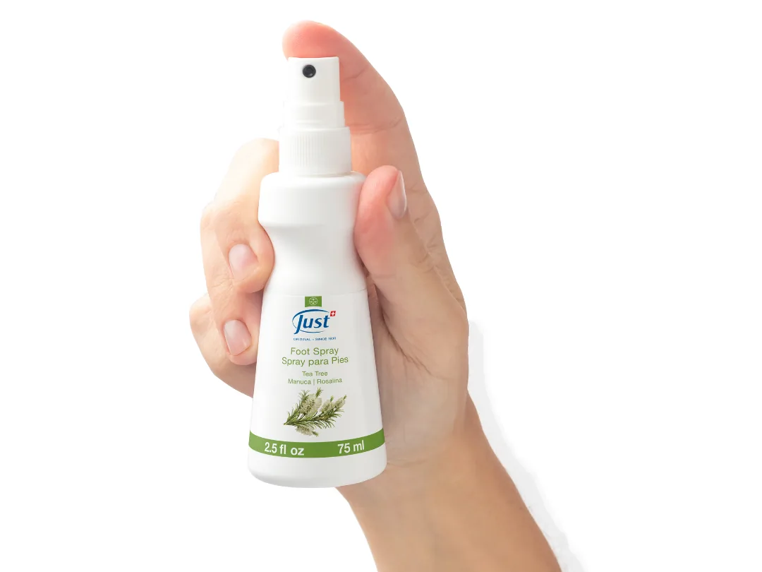 Spray de Tea Tree, Manuca y Rosalina de Swiss Just para el cuidado de los pies — Rincón de Bienestar
